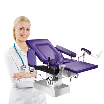 China Portable Metal Medical Manual Exam Table Delivery Gynecological Bed With Mattress for sale