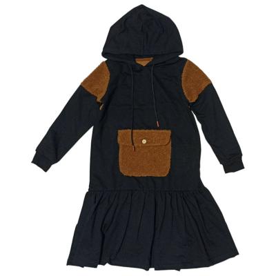 China Girls splicing 100% cotton sweater dress fabric manufacturers autumn and winter sweater dress factory direct sales for sale