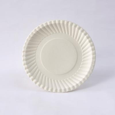 China Eco-Friendly Biodegradable Disposable 8 Inch Sugarcane Bagasse Round Food Dish Platter Sustainable Renewable Tableware Food Tray for sale