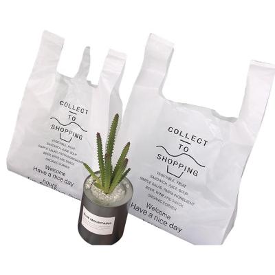 China Compostable Fiber Tote Bag EN13432 Household Products Factory BPI EPI Certified Sustainable Printed Cornstarch Shopping Bag T-shirt Bag for sale