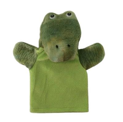 China 25cm Cute Soft Stuffed Plush Hand Puppet Crocodile Hand Puppet Animal Toys Soft Toys For Education Use for sale