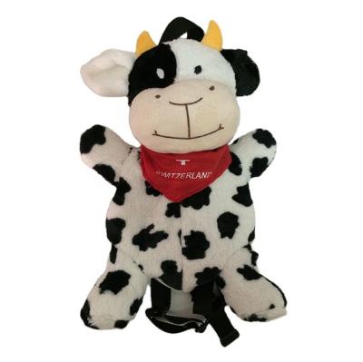 China Wholesale Cute Stuffed Cartoon Cow School Bag Plush Backpack Kids Animal Kids Backpack for sale