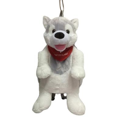 China Custom Plush Toy Cute Soft Toys Husky Plush Bag Plushies Plush Toy Backpack for sale