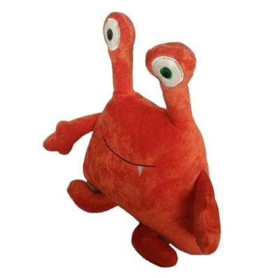 China Orange Plush Big Eyes Monster Plush Toy Pillow for sale