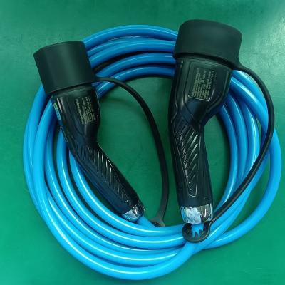 China Industrial 32A J1772 62196 Type 1 to Type2 Car Charger EV Cable Fast Charging Plug for sale