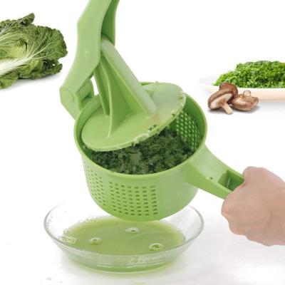 China Kitchen Sustainable Vegetable Household Plastic Tools Stuffing Press Fruit Water Juicer for sale