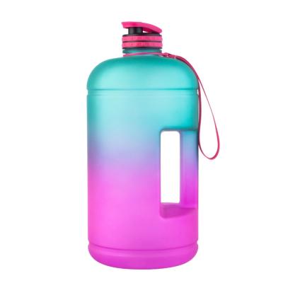 China Large Capacity Sustainable Sports Color Gradient Gallon Water Bottle Outdoor Fitness Water Bottle for sale