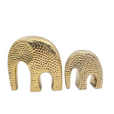 China Vintage 822-24 Nordic Style Golden Elephant Crafts Decoration Ceramic Tabletop Ornaments for sale