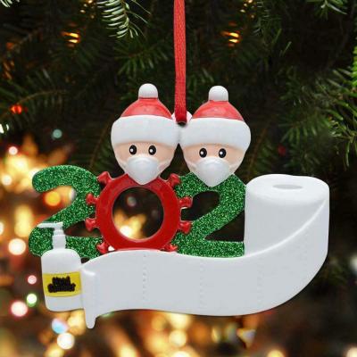 China Art Decor 828-18 2021 Christmas Tree Face Christmas Snowman DIY Family Name Dangle Pendants for sale