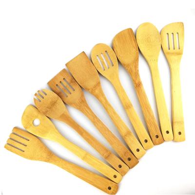 China Minimalist 1025-1 Eco-Friendly Biodegradable Bamboo Spoon Fork Spatula Kitchen Tools Cooking Kitchen Accessories for sale