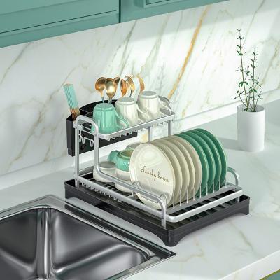 China 96-48 Sustainable Aluminum Kitchen Storage Organizing Rack Set Dish Rack Customized Dish Draining Rack for sale