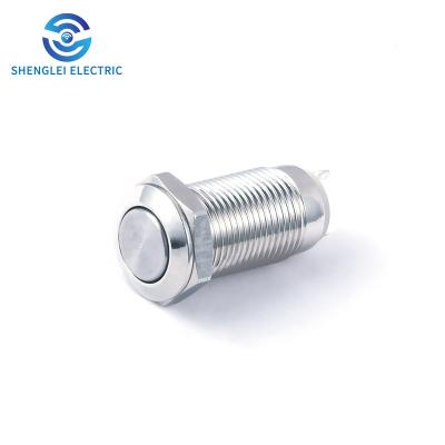 China Nickel Plated Aluminum Oxide Metal Stainless/Brass Push Button/SHENGLEI 10mm Switch No Lamp 2 Pin Waterproof Mini Switch Essential Details for sale