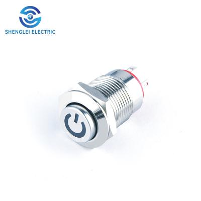 China SHENGLEI 12mm metal push button switch momentary high power symbol led SL12A-G10F/DY for sale