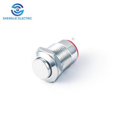 China SHENGLEI 12mm Metal Push Button Switch Waterproof Stainless No Light SL12A-G10F for sale