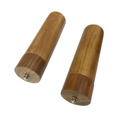 China New Sustainable 2 Piece Acacia Wood Salt and Pepper Mill Grinder Set Adjustable Mills Refillable Shakers for sale