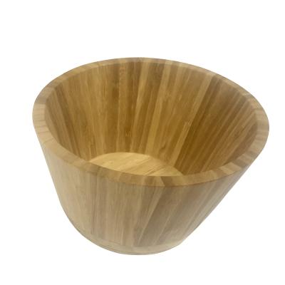 China Sustainable Natural Organic Bamboo Wooden Salad Bowl Serving Bowl Dish Tableware For Fruits Or Salads for sale