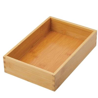 China Sustainable Eco - Friendly Bamboo Office Cabinet Drawer Organizer Tray Bin for sale