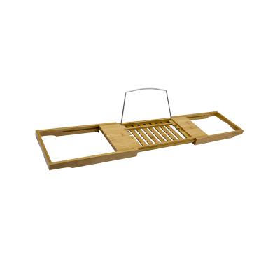 China Modern Hot Selling Bamboo Tray Expandable Bath Trolley for Bathroom Tub Organizer for sale