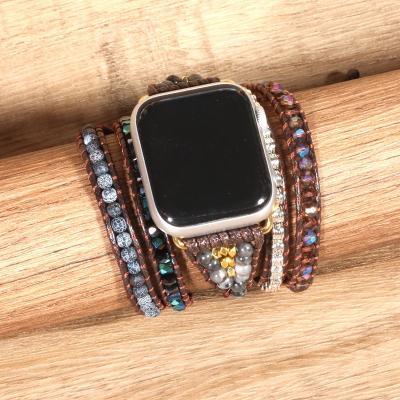 China Retro Simple BOHEMIA Accessories Braided Watch Band Bracelet 5 Layers Wrapping Apple Watch Band Wristband for sale