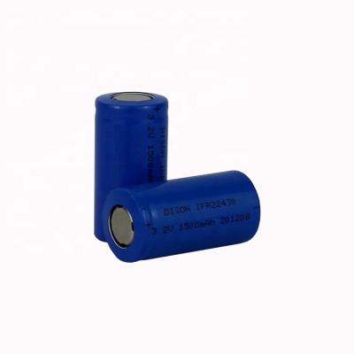 China Flashlights 3.2v 1500mAh 22430 Lithium Ion LiFePO4 Battery Cell for sale