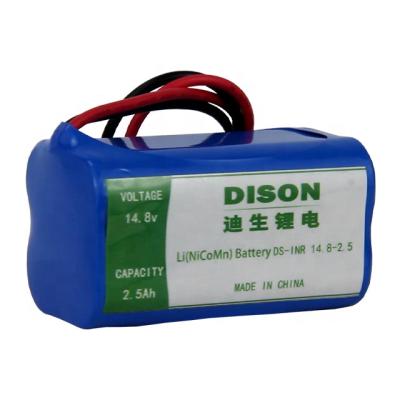 China Military Industry INR18650 14.8v 2.5Ah NMC Lithium Ion Li NiCoMh Battery Pack For Robot Cleaner for sale