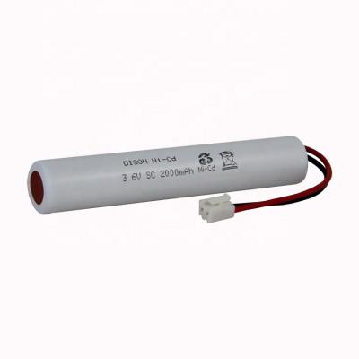 China Emergency Lighting Rechargeable NiCd 3.6v SC 2000mAh High Temperature Battery Pack For Emergency Lighting, Power Tools for sale