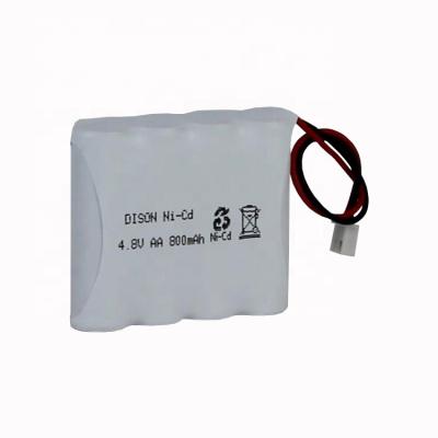 China Emergency Lighting Ni-Cd 4.8v AA 800mAh Rechargeable Battery Pack For Emergency Lighting for sale