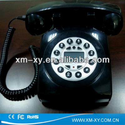 China 1960 Retro Land Line LED Display Telephone Enemy Black Desk for sale