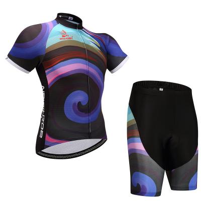 China Sweat-Wicking Men's New Colorful Stripe Cycling Jersey Shorts Set Bike Jersey USA Bike Pants for sale