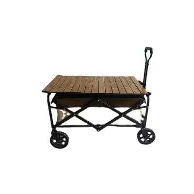 China Foldable tools picnic trolley beach camping cart stroller with aluminum table top and wheels with brake. for sale