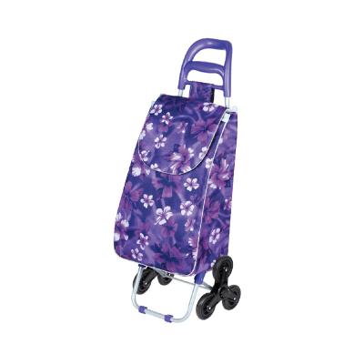 China 3 Wheel Folding Portable Shopping Trolley With Elevating Wheels Food Folding Waterproof Supermarket Shopping Bag for sale