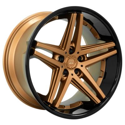 China Deep Dish Bronze Lexani Forged Wheels With Black Lip JWL TUV VIA for sale