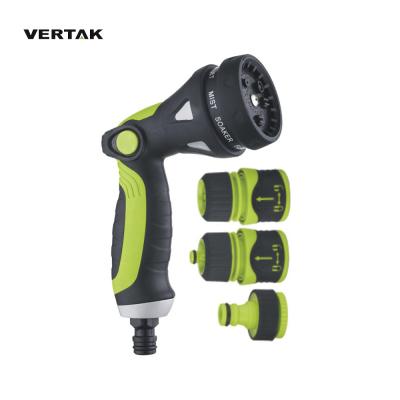 China High Quality VERTAK Model 4PCS 8 Soft Handle Garden Water Hose Nozzle Spray Gun Set for sale