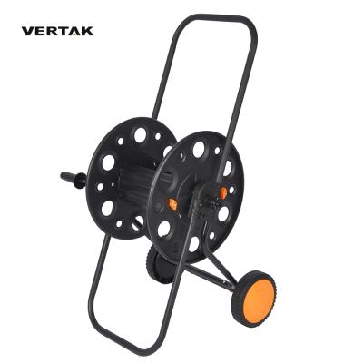 China VERTAK Freestanding Portable Metal Garden Steel Hose Reel Cart With Wheels for sale