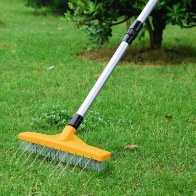 China Multi-Function Artificial Vertak Turf Grass Water Flow Window Cleaning Brooms Extension Tube Viable Leaf Sweeping Brush for sale