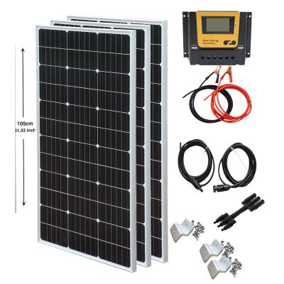 China Solar Power Is Converted To Electricity Controller 18V 300W For Home Charge 12V 3X100W Car Battery Waterproof Rigid Set Monocrystalline Solar Panel New for sale