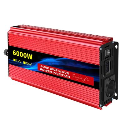 China 12V 220V 4500W 5000W Car Power Inverter Pure Sine Wave Transformer Convert Car Charger Adapter with EU Plug Converter 42x24x18cm for sale