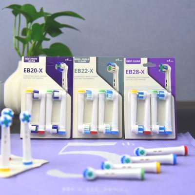 China Household Electric Brush Heads Replace B Raun Toothbrush Head Compatible For Oral B 4 Pcs Customized Logo for sale