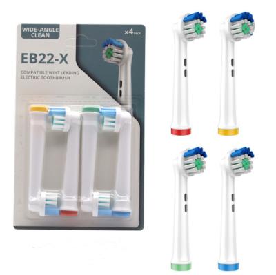 China Hot Selling Household New Arrival Patent 4pcs EB22-X Factory Brush Heads Replacement Toothbrush Biodegradable Head Fit Oral B for sale