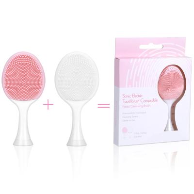 China Mini Electric Facial Cleansing Brush Silicone Sonic Face Cleaner Deep Pore Skin Massager Face Brush Deep Cleansing Device for sale