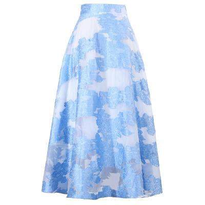 China Mid length skirt 2022 A design temperament spring French retro sense breathable elegant fluffy yarn and summer thin skirt for sale