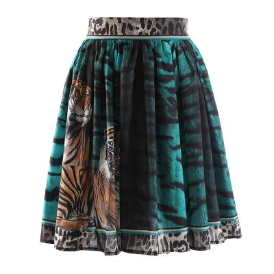 China Summer 2022 Victorian Spring Vintage Spring New Waist Women'S New Mini Breathable Printed Silk Skirts for sale