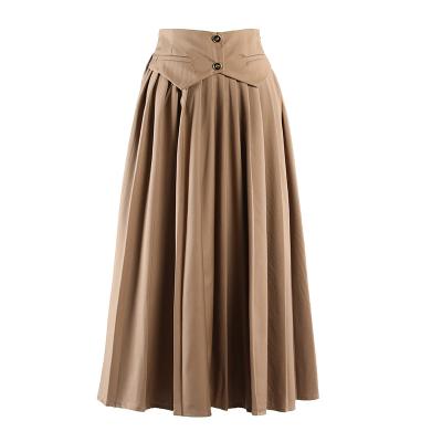 China 2022 Wind Hepburn Embroidery Knee-Length Vintage Breathable Women High Waist Skirts Vintage High Waist A Line Skirt for sale