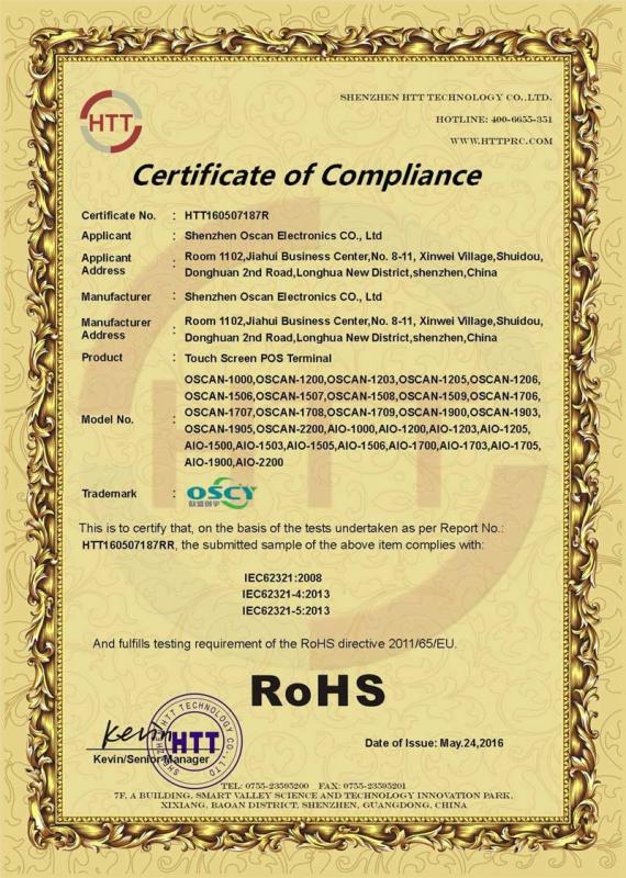 RoHS - Shenzhen Oscan Electronics Co., Ltd