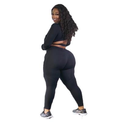 China LIFTJOYS Breathable Plus Size Newcomer Black Sexy 2 Piece Sweat-wicking Light Weight 4 Way Stretch Athleisure xxxxl Gym Fitness Sets for sale