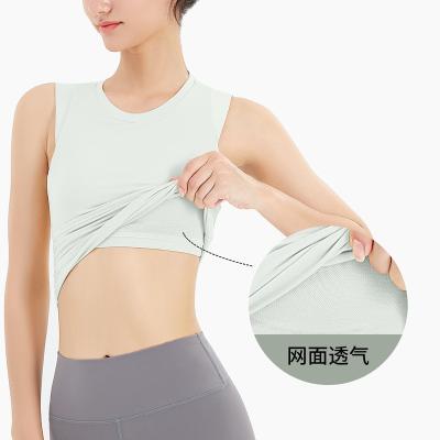 China LIFTJOYS High Print Sleeveless Breathable Quick Dry Cropped Top Sexy Seamless Backless Breathable Mesh Gear Crop Top for sale