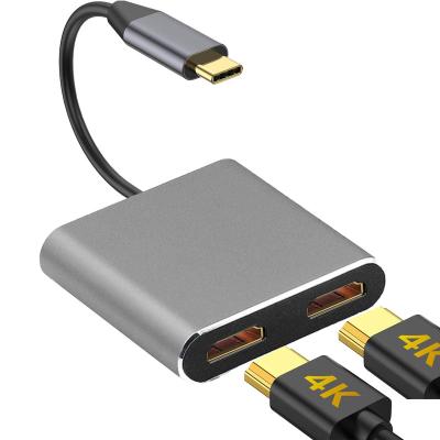 China Hot Selling ABS+PC Flame Retardant Material Fireproof Material c type c to dual h dmi usb3.0 pd converter 4k HDTV-MAC LB with dual screen usb hub for sale