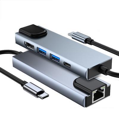 China USB-C Enabled Laptop or PC New Cheap 5 in 1 Port 5 USB C Hub with PD Dock USB 3.0 Charging Type C Hub Adapter with HDMI for sale