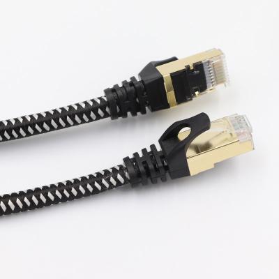 China Cat 7 Ethernet Cable Nylon Braided 3.3ft Network LAN Cable Wires CAT7 RJ45 Ethernet Patch Cable High Speed ​​Cord GB-0084 for sale