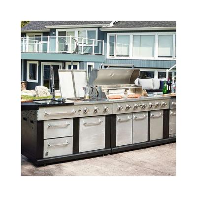 China Wholesale Modern Customized Outdoor Full Buffets Gas Grill 304 Stainless Outdoor Kitchen Set for sale